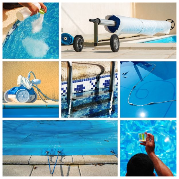 collage maintenance of a private pool